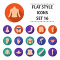 Part of body set icons in flat style. Big collection part of body vector symbol stock illustration Royalty Free Stock Photo