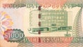 Part of brown Guyana 1000 dollars Banknote fragment Royalty Free Stock Photo