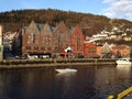 Part of Bryggen in Bergen city