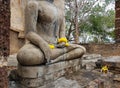 A part of Buddha statue Generally inWat saphan Hin is located in Sukhothai province Thailand