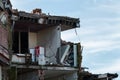 Part of a building demolished by the Earthquake Royalty Free Stock Photo