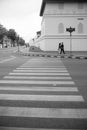 A couple was walking at  outside of Royal Grand Palace, Bangkok Thailand Royalty Free Stock Photo