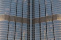 Part of Burj Khalifa Skin Detail that Viewed from Below with Lighting in the Evening, Dubai Royalty Free Stock Photo