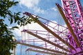 Part of carousel mechanism in amusement park. Royalty Free Stock Photo