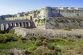 Part of the Castle of Methoni and blue sea landscape Messenia Greece - medieval Venetian fortification