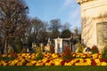 Pere Lachaise cemetery Chapel Colorful flowers Paris