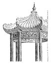 Part of a Chinese Pavilion, vintage illustration