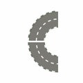 Part of circle road turn icon, cartoon style