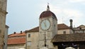 Part of the City Hall - Duke`s Palace in old town, beautiful architecture, sunny day, Trogir, Dalmatia, Croatia Royalty Free Stock Photo