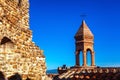 part of the city wall with fortified tower in historical town Signagi, Kakheti region, Georgia Royalty Free Stock Photo