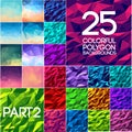 Part 2 of collection bright colors set polygonal backgrounds concept. Vector illustration design Royalty Free Stock Photo