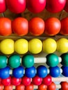 A wooden abacus