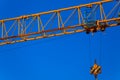 Part construction crane with blue sky