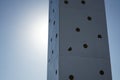 Part of a cross displayed in front of blue sky background in Chacabuco, Valley of Los Andes, Chile. Royalty Free Stock Photo