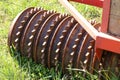 Part and detail of agricultural disk harrow Royalty Free Stock Photo