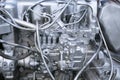 Part of the diesel engine of an old Royalty Free Stock Photo