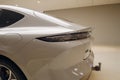 part of electric car NIO model ET5, taillights all-electric sedan, electric vehicle in showroom, alternative energy development,