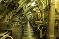 Part of the engine room of Nuclear submarine Redoutable. Maritime museum Cite de la Mer or City of the Sea in Cherbourg