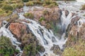 Part of the Epupa waterfalls after sunset