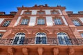 Part of facade of baroque palace called `Schloss Biebrich`, a ducal residence in Wiesbaden in Germany