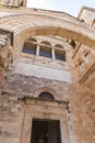 Part of the facade of the catholic Christian Transfiguration Church located on Mount Tavor near Nazareth in Israel