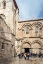 Part facade of the Church of the Holy Sepulchre in Jerusalem