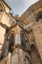 Part facade of the Church of the Holy Sepulchre in Jerusalem