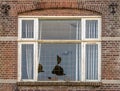 Part of the facade of an old Dutch house ready for demolition Royalty Free Stock Photo