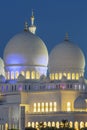 Part of famous Abu Dhabi Sheikh Zayed Mosque by night
