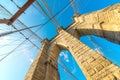 Part of famous Brooklyn bridge Royalty Free Stock Photo