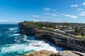 A part of Federation Cliff walk Watsons Bay with stunning views on high sandstone cliffs, Australia Royalty Free Stock Photo