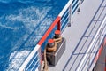 Part of fence Ferry boat ship on the Adriatic sea Royalty Free Stock Photo