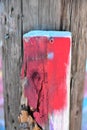 Part of a Fence painted Red