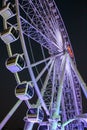 Part of ferris wheel against a blue sky background with lights neby night lighting in thailand Royalty Free Stock Photo