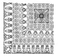 Part of the Floor Decoration from North Palace, Nineveh vintage illustration Royalty Free Stock Photo