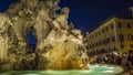 Part of the Fontana dei Quattro Fiumi, aka Fountain of Four Rivers on piazza Navona, Rome, Italy