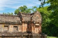 Part of the front building of Prasat Phanomrung which is the ancient Khmer-style temple complex in Buriram, Thailand