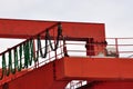 Part of gantry crane machine Royalty Free Stock Photo