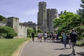 Part of the gardens and towers of the ancient Windsor Castle Royal residence in the town of Windsor in Berkshire England Royalty Free Stock Photo