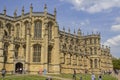 Part of the gardens and towers of the ancient Windsor Castle Royal residence in the town of Windsor in Berkshire England Royalty Free Stock Photo