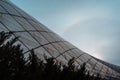 part of Georgian concert hall at Like park, abstract form of metal and nature