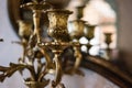 Part of gilded chandelier. Royalty Free Stock Photo