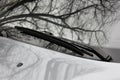 Part of the gray car. Car wipers Royalty Free Stock Photo