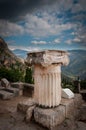 Part of Greek marble pillar Royalty Free Stock Photo