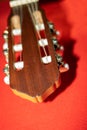 Part of the guitar headstock with the tuning pegs Royalty Free Stock Photo