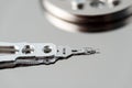 Part of hard disk close-up Royalty Free Stock Photo