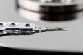 Part of hard disk close-up Royalty Free Stock Photo