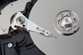 Part of hard disk close-up Royalty Free Stock Photo
