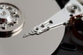 Part of hard disk close-up Royalty Free Stock Photo