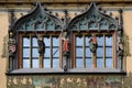 Part of historic Town Hall with beautiful paintings and statues, Ulm, on Romantic Road in South Germany Royalty Free Stock Photo